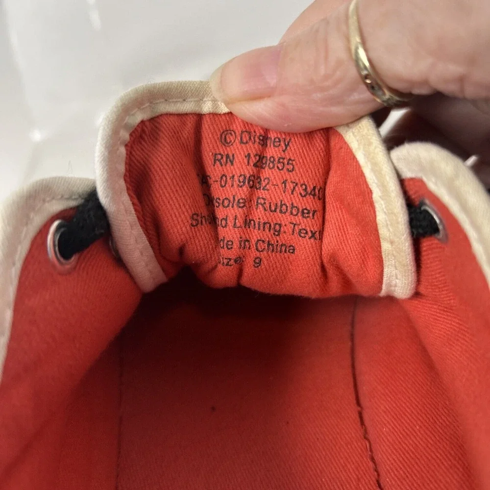 Disney Parks Mickey Mouse Canvas Shoes‎ Sneakers Womens Size 9 Lace Up White